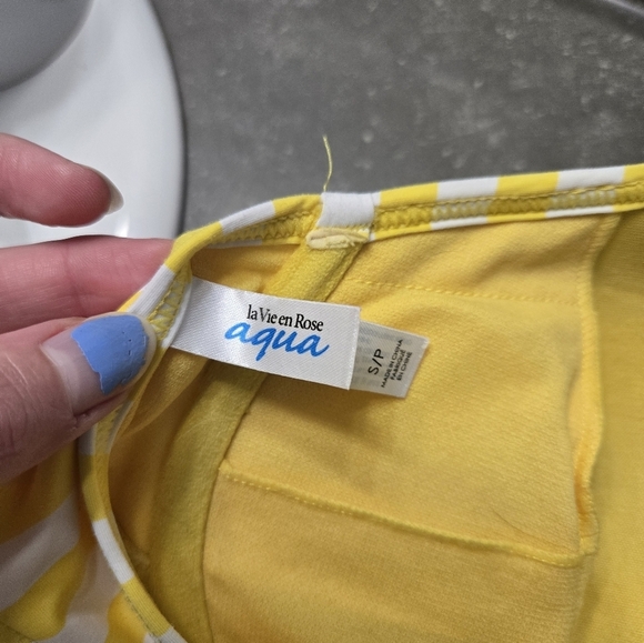 NWOT La Vie En Rose Yellow and White Striped Bikini - Picture 4 of 5